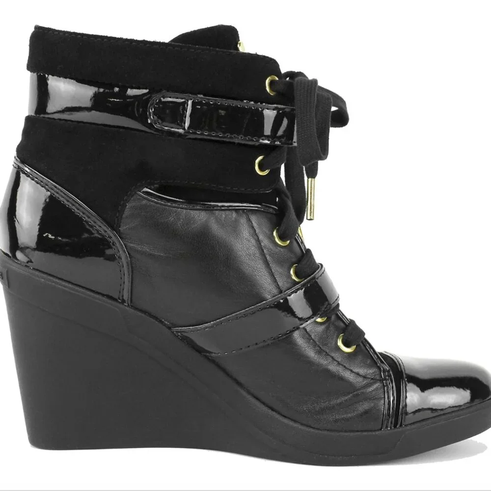 Michael Michael Kors Skid Wedge Black Boot 9.5 M - Picture 3 of 15